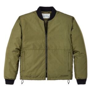 Filson down liner jacket, moss, men’s small, zip in, bomber